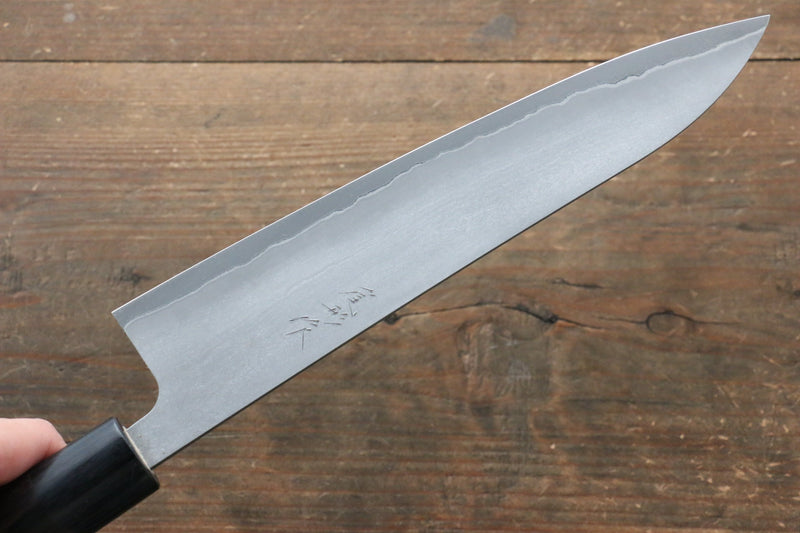 Shungo Ogata Acier argenté NO.3 Damas Finition noire Gyuto  210mm Shitan Manipuler - japanny-FR