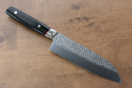 Seisuke PRO-J VG10 Martelé Santoku  170mm Micarta noir Manipuler - japanny-FR