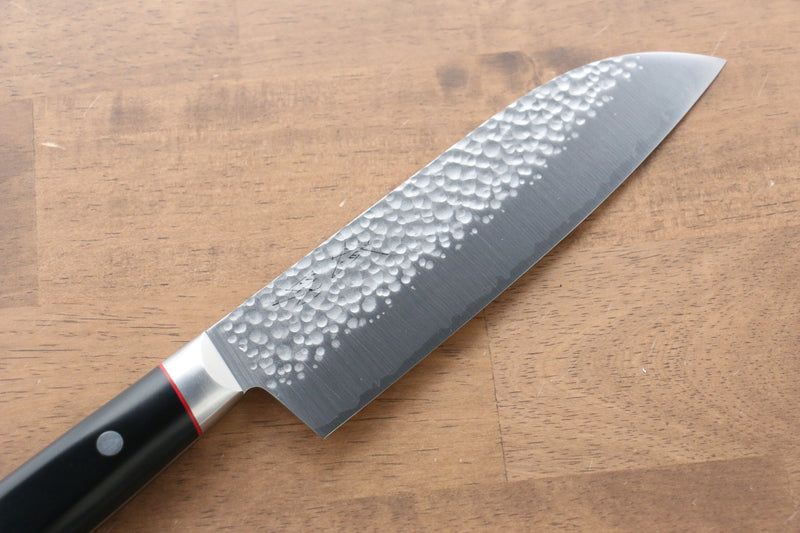 Seisuke PRO-J VG10 Martelé Santoku  170mm Micarta noir Manipuler - japanny-FR