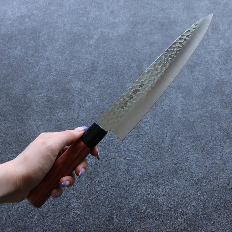 Kanetsune DSR-1K6 Martelé Gyuto  210mm Bois de pakka rouge Manipuler - japanny-FR