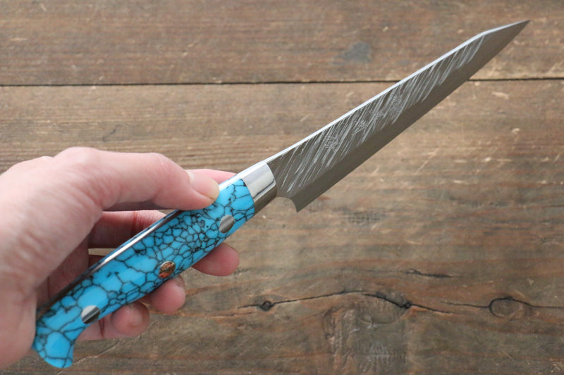 Yu Kurosaki Fujin SPG2 Martelé Damas Petite-utilité  130mm Turquoise Manipuler - japanny-FR