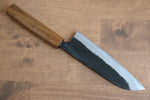 Kyohei  Shindo Blue Steel Black Finished Santoku  170mm Live oak Lacquered Handle - japanny-FR