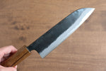 Kyohei  Shindo Blue Steel Black Finished Santoku  170mm Live oak Lacquered Handle - japanny-FR