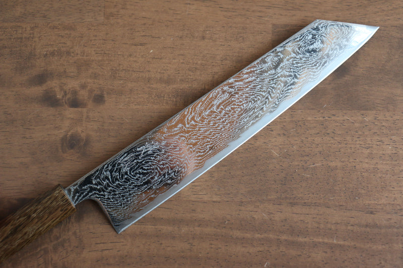 Seisuke Nami AUS10 Mirrored Finish Damascus Kiritsuke  240mm Oak Handle - japanny-FR