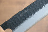 Seisuke Shitan Blue Super Hammered Kurouchi Santoku  170mm Shitan Handle - japanny-FR