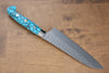 Yu Kurosaki Senko R2/SG2 Martelé Petit Santoku  150mm Turquoise Manipuler - japanny-FR
