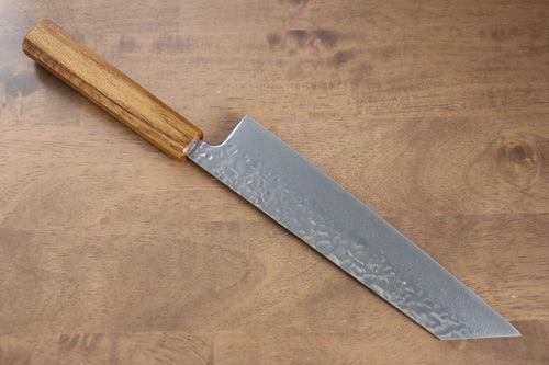 Seisuke Tsukikage AUS10 Migaki Terminé Damaacus martelé Kiritsuke  210mm Chêne Manipuler - japanny-FR