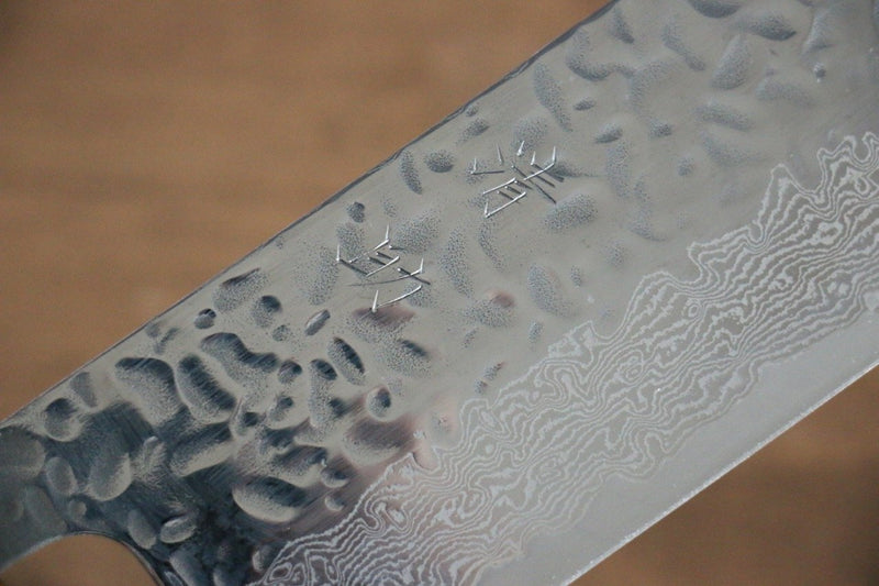 Seisuke Tsukikage AUS10 Migaki Terminé Damaacus martelé Nakiri  170mm Chêne Manipuler - japanny-FR