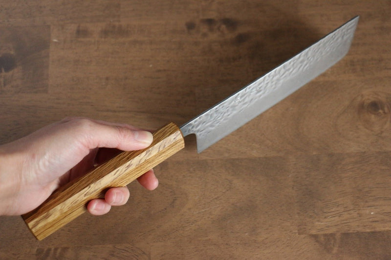 Seisuke Tsukikage AUS10 Migaki Terminé Damaacus martelé Nakiri  170mm Chêne Manipuler - japanny-FR