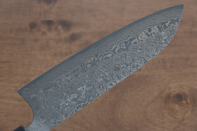 Masakage Kumo VG10 Damascus Santoku  165mm Shitan Handle - japanny-FR