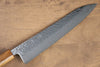 Seisuke Tsukikage AUS10 Migaki Terminé Damaacus martelé Gyuto  240mm Chêne Manipuler - japanny-FR