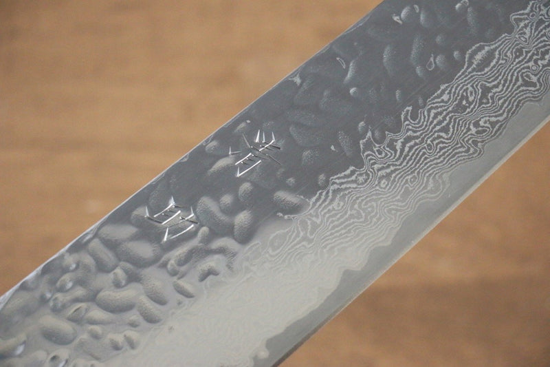 Seisuke Tsukikage AUS10 Migaki Terminé Damaacus martelé Gyuto  240mm Chêne Manipuler - japanny-FR