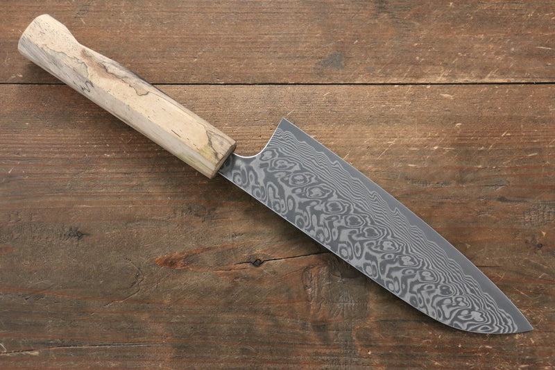 Yoshimi Kato R2/SG2 Damas Santoku  165mm Le kaki noir Manipuler - japanny-FR
