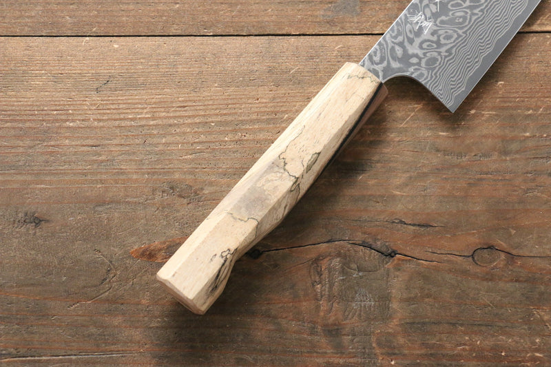 Yoshimi Kato R2/SG2 Damas Santoku  165mm Le kaki noir Manipuler - japanny-FR