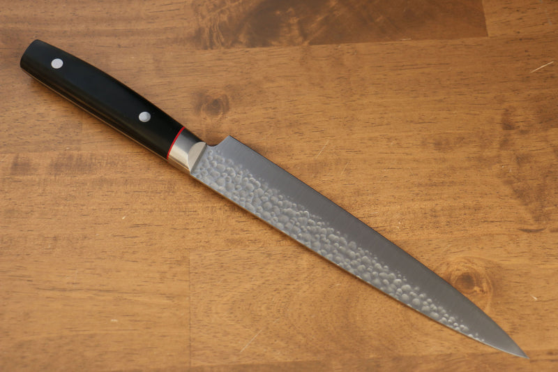 Seisuke PRO-J VG10 Martelé Couteau à trancher  210mm Micarta noir Manipuler - japanny-FR