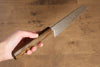 Seisuke VG10 Finition miroir Damas Santoku  165mm Chêne Manipuler - japanny-FR