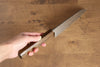 Seisuke VG10 Finition miroir Damas Santoku  165mm Chêne Manipuler - japanny-FR