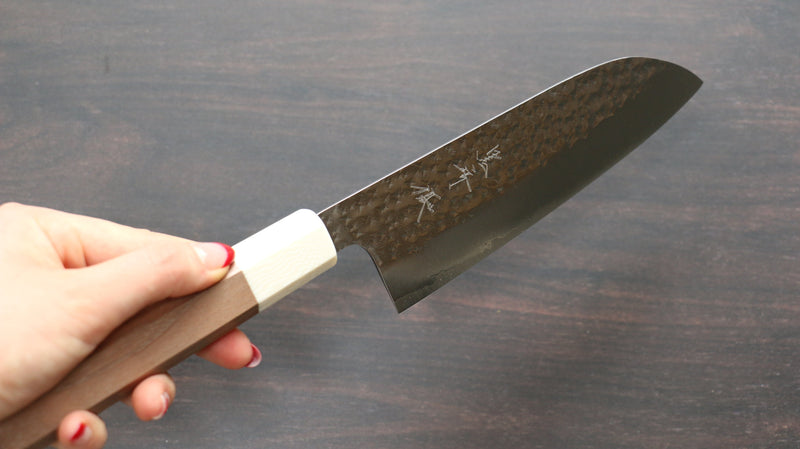 Yu Kurosaki Senko R2/SG2 Martelé Santoku  165mm Noix Manipuler - japanny-FR