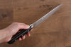 Seisuke AUS10 45 couche Finition miroir Damas Gyuto  180mm Bois de pakka noir Manipuler - japanny-FR