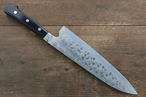 Fujiwara Teruyasu Maboroshi Acier Blanc No.1 Nashiji Martelé Gyuto  210mm Bois de pakka noir Manipuler - japanny-FR