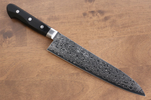 Seisuke AUS10 45 couche Finition miroir Damas Gyuto  210mm Bois de pakka noir Manipuler - japanny-FR