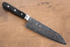 Seisuke AUS10 45 couche Finition miroir Damas Santoku  170mm Bois de pakka noir Manipuler - japanny-FR