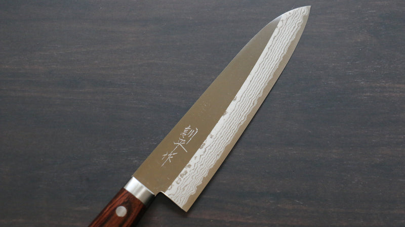 Kunihira Sairyu VG10 Migaki Terminé Damas Gyuto  180mm Acajou Manipuler - japanny-FR