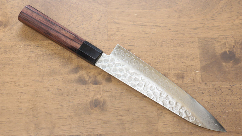 Seisuke AUS10 45 Couche de Damas Gyuto  180mm Shitan Manipuler - japanny-FR