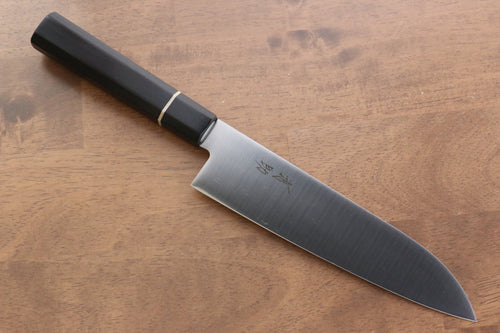 Seisuke Molybdene Santoku  180mm Bois de pakka noir Manipuler - japanny-FR