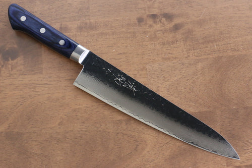 Seisuke VG10 33couche Damaacus martelé Gyuto  210mm Bois de pakka bleu Manipuler - japanny-FR