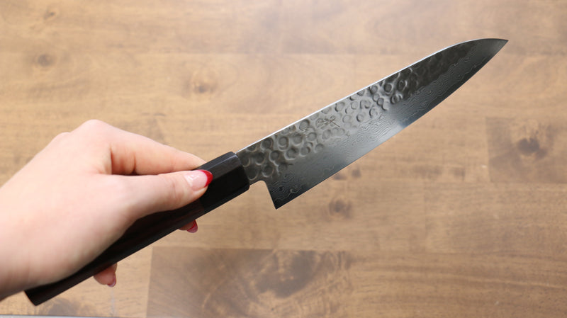 Seisuke AUS10 45 Couche de Damas Gyuto  180mm Shitan Manipuler - japanny-FR