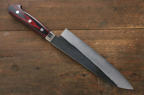 Yoshimi Kato Super Bleu Kurouchi Gyuto  180mm Bois de Pakka Manipuler - japanny-FR