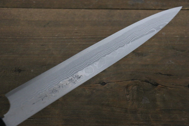 Hideo Kitaoka (Pour les gauchers) Acier Blanc No.2 Damas Yanagiba  240mm Shitan Manipuler - japanny-FR