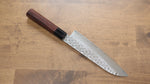 Seisuke AUS10 45 Couche de Damas Santoku  180mm Shitan Manipuler - japanny-FR