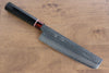 Seisuke VG10 Damas Nakiri  180mm Bois de pakka noir Manipuler - japanny-FR