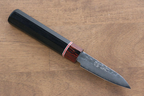 Seisuke VG10 Damas couteau d'office  80mm Bois de pakka noir Manipuler - japanny-FR
