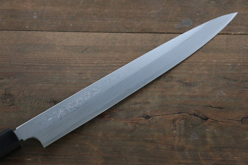 Hideo Kitaoka Acier Blanc No.2 Damas Yanagiba  300mm Shitan Manipuler - japanny-FR