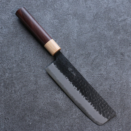 Seisuke Shitan Super Bleu Martelé Kurouchi Nakiri  165mm Shitan Manipuler - japanny-FR