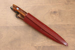 Kazuo Nomura Acier Blanc Damas couteau de chasseur  100mm Ironwood Manipuler avec Gaine - japanny-FR