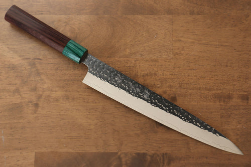 Yu Kurosaki Senko R2/SG2 Martelé Sujihiki  240mm Shitan Manipuler - japanny-FR