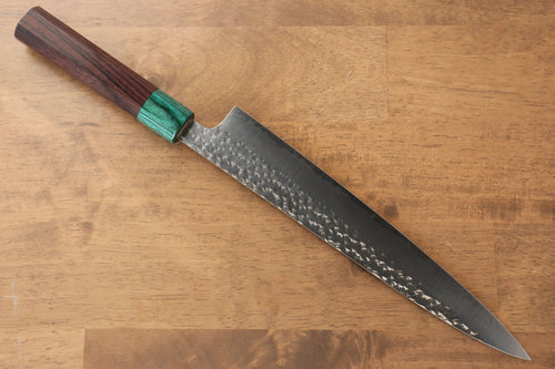 Yu Kurosaki Senko R2/SG2 Martelé Sujihiki  240mm Shitan Manipuler - japanny-FR