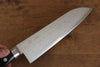 Seisuke VG10 Damas Santoku  180mm Bois de pakka noir Manipuler - japanny-FR