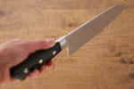 Isseya Molybdene Santoku  180mm Bois de pakka noir Manipuler - japanny-FR