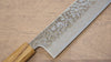 Seisuke Tsukikage AUS10 Migaki Terminé Damaacus martelé Kiritsuke  240mm Chêne Manipuler - japanny-FR