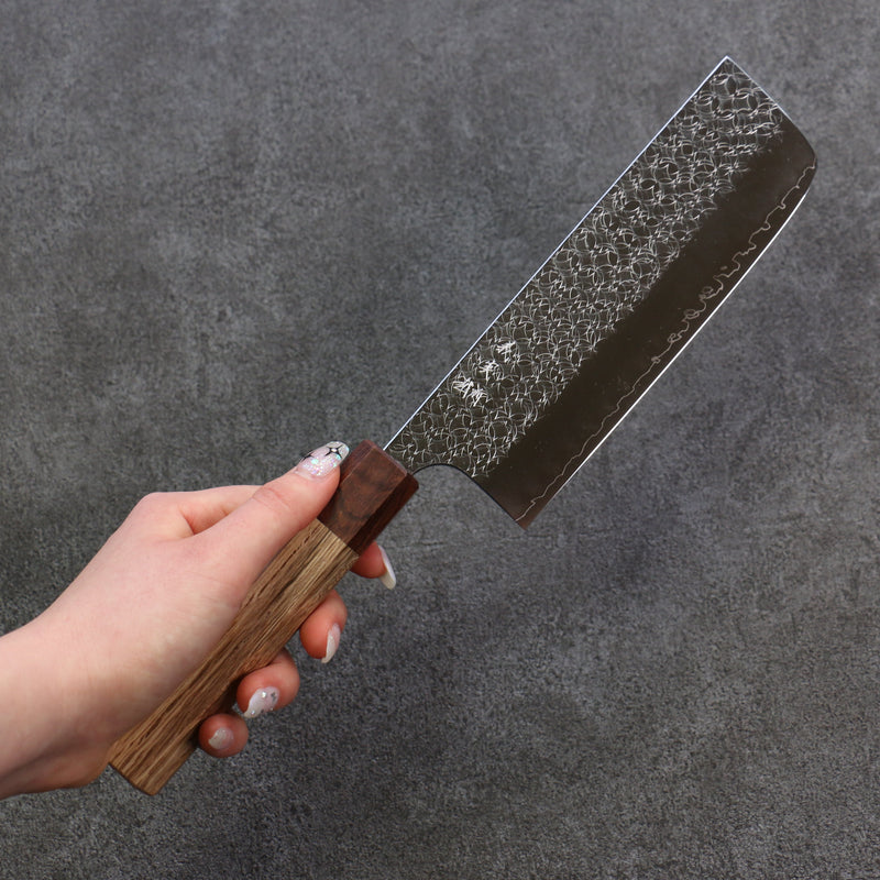 Yoshimi Kato Minamo R2/SG2 Martelé Nakiri  165mm Chêne Manipuler - japanny-FR