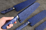 (Cyu) Bois de pakka bleu Gaine pour 180mm Nakiri avec Cheville en contreplaqué Kaneko - japanny-FR