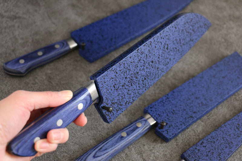 Bois de pakka bleu Gaine pour 180mm Gyuto avec Cheville en contreplaqué Kaneko - japanny-FR