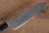 Kajin acier spécial au cobalt Damas Santoku  180mm Bois de pakka Gris Manipuler - japanny-FR