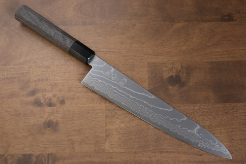 Kajin acier spécial au cobalt Damas Gyuto  240mm Bois de pakka Gris Manipuler - japanny-FR