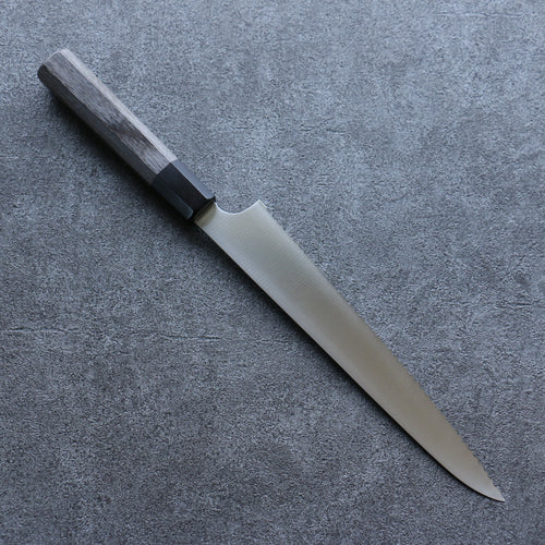 Seisuke Acier Inoxydable couteau à pain  240mm Bois de pakka Gris Manipuler - japanny-FR
